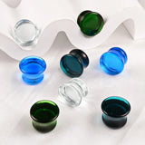 2pcs Glass Colorful Ear Piercing Plugs Gauges Body Jewelry Tunnels
