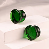 2pcs Glass Colorful Ear Piercing Plugs Gauges Body Jewelry Tunnels