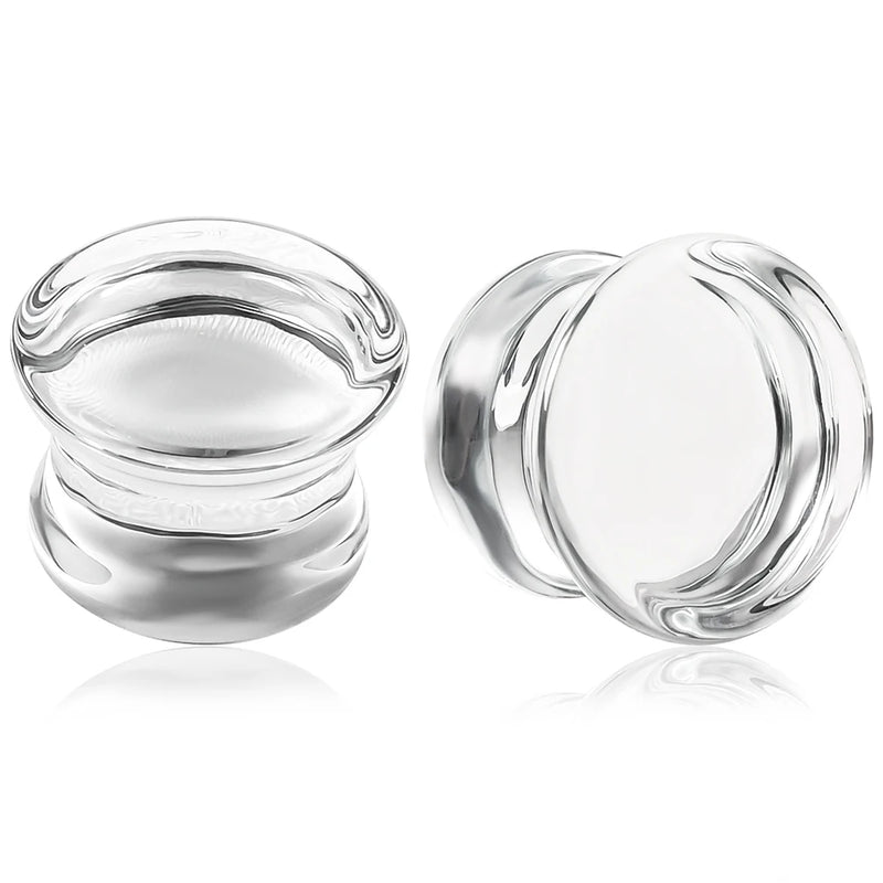 2pcs Glass Colorful Ear Piercing Plugs Gauges Body Jewelry Tunnels