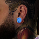 2pcs Glass Colorful Ear Piercing Plugs Gauges Body Jewelry Tunnels