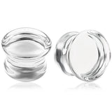 2pcs Glass Colorful Ear Piercing Plugs Gauges Body Jewelry Tunnels