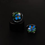 Glow in the Dark Flower Glass Ear Plug Gauges Earring
