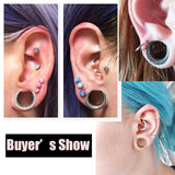 Vankula 2pcs Ear Plugs & Tunnels Stainless Steel Gauges