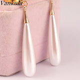 2pcs Pearl Pendant Ear Plugs Flesh Tunnels Gauges Ear Expander