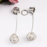 Vankula Stainless Steel Dangle Earrings Tunnels Ear Plugs Gauges