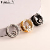 2pcs SS Crystal Zircon Ear Tunnels Plug Flesh Gauge Piercing Jewelry