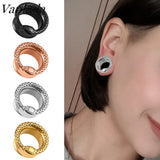 Unique Stainless Steel Unisex Snake Head Ear Piercing Plugs