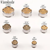 Vintage Stainless Steel Animal Skull Ear Tunnels Plugs Expanders