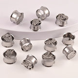 Vintage Stainless Steel Animal Skull Ear Tunnels Plugs Expanders