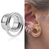 Vankula Stainless Steel Ear Gauges Tunnels Piercing Expander Body Jewelry