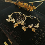 Vintage 3D Butterfly Hoop Earrings for Women