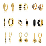 Zircon Series Hoops Drops Earrings for Women Piercing Jewelry