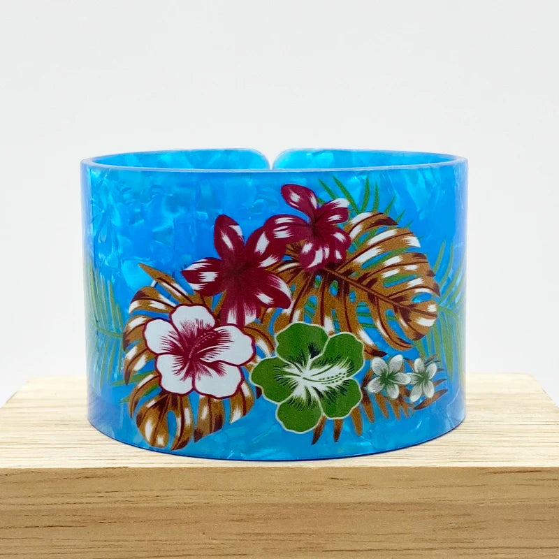 Colors Bangles Bracelets Flowers Acrylic Plastic Girls Women