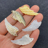 Seawater Shell Wing-shaped Pendant Vintage Jewelry 14x34mm