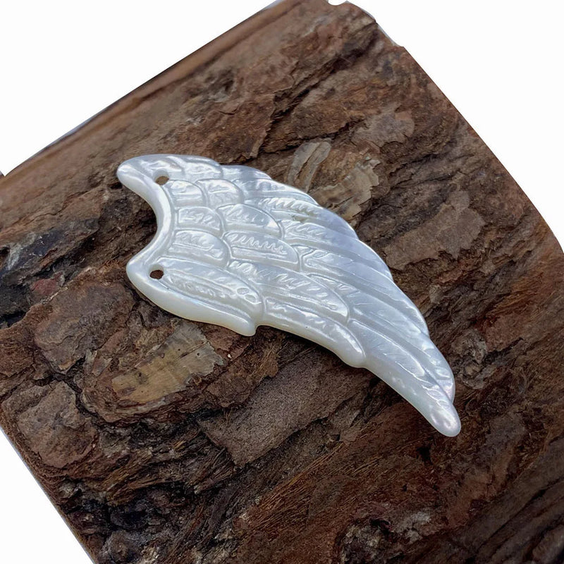 Seawater Shell Wing-shaped Pendant Vintage Jewelry 14x34mm