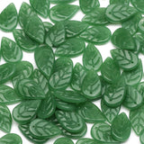 Leaf Shape Green Czech Glass Beads for Jewelry Making DIY