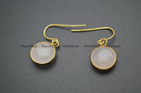 Natural Semi Precious Stone Round Beads Earrings Woman Jewelry