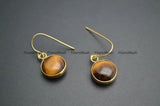 Natural Semi Precious Stone Round Beads Earrings Woman Jewelry
