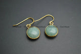 Natural Semi Precious Stone Round Beads Earrings Woman Jewelry