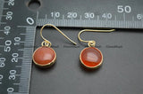 Natural Semi Precious Stone Round Beads Earrings Woman Jewelry