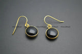Natural Semi Precious Stone Round Beads Earrings Woman Jewelry