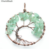 Tree Antique Bronze Wire Wrapped Round Metal Pendants 5pc per Jewelry