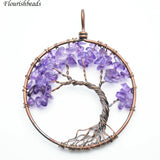 Tree Antique Bronze Wire Wrapped Round Metal Pendants 5pc per Jewelry