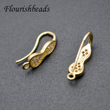 Zircon Gourd Shape Earring Hooks for DIY Jewelry Making 20pcs