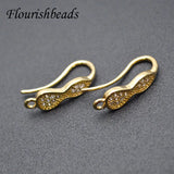 Zircon Gourd Shape Earring Hooks for DIY Jewelry Making 20pcs