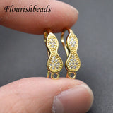 Zircon Gourd Shape Earring Hooks for DIY Jewelry Making 20pcs