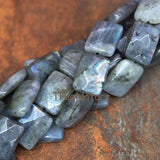 Labradorite Loose Stone Beads Rectangle Faceted Strand
