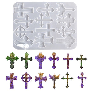 Cross Earring Drop Glue Mold DIY Christmas Keychain Necklace Mold