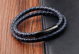 Stainless Steel Men's Leather Bracelet Classic Boy's Gift