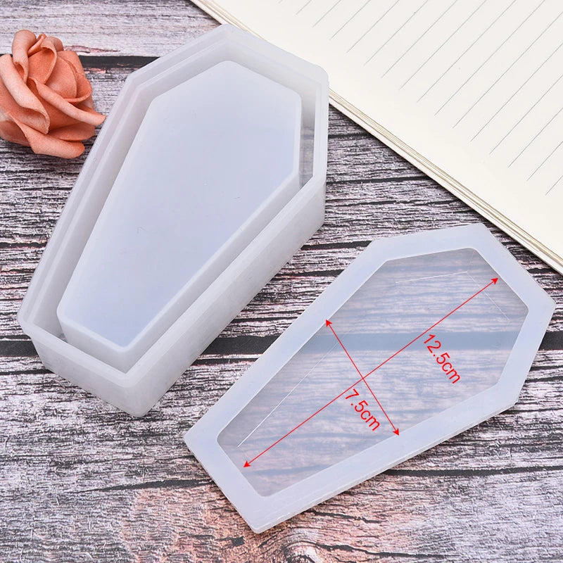 Resin Art Supplies Coffin Trinket Box Silicone Mold Gothic Container