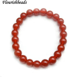 8mm Natural Agate Stone Round Bead Bracelets