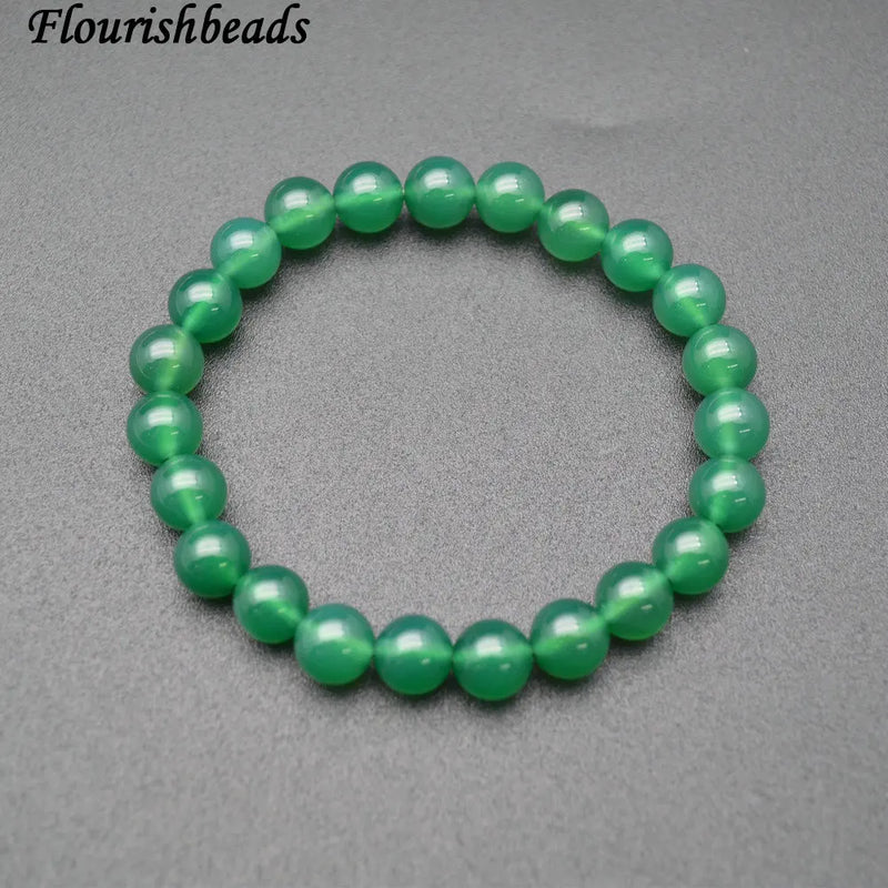 8mm Natural Agate Stone Round Bead Bracelets