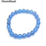 8mm Natural Agate Stone Round Bead Bracelets