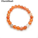 8mm Natural Agate Stone Round Bead Bracelets