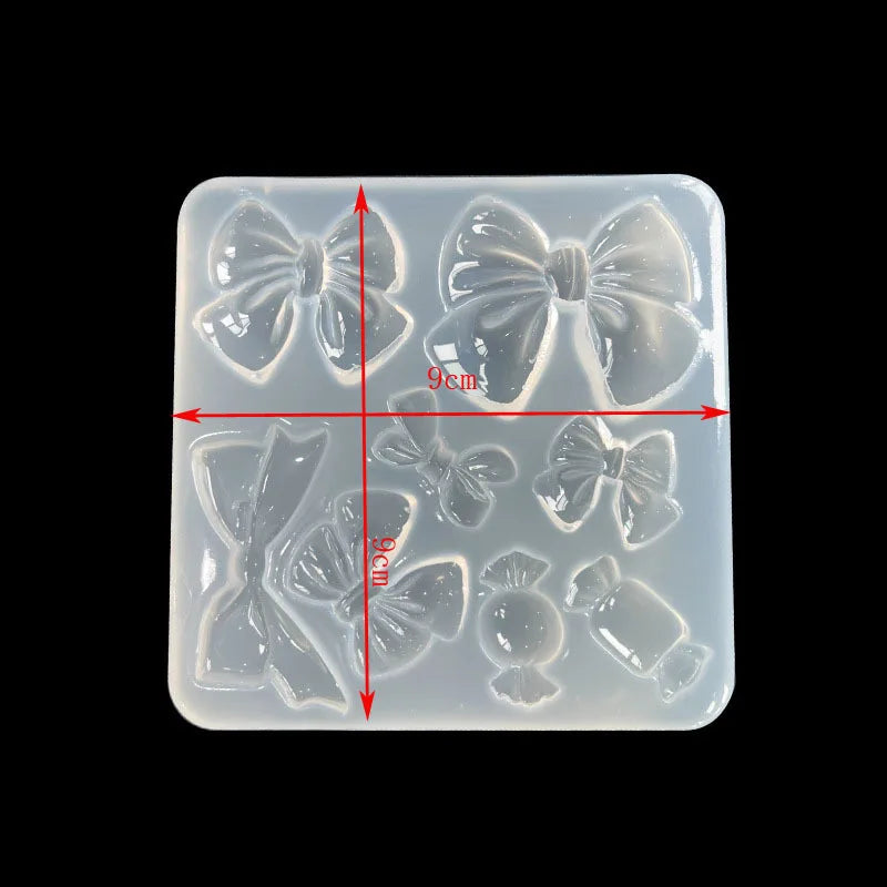Bow Candy Silicone Mold for Epoxy Making Brooch Pendant Fondant Jewelry