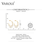Varole Natural Freshwater Pearl Hopp Earrings Stainless Steel Wedding Jewelry