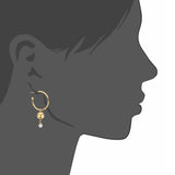 Varole Pearl Hoop Earrings Women Silver Circle Hoops Round Jewelry