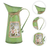 Rustic Galvanized Metal Jug Vase Flower Holder
