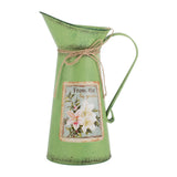Rustic Galvanized Metal Jug Vase Flower Holder