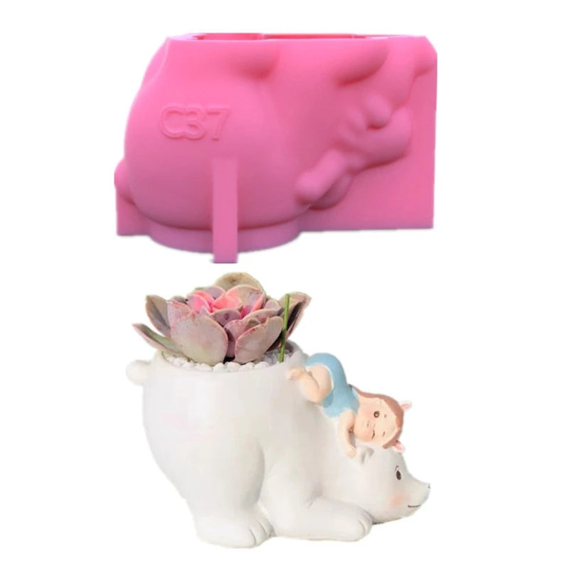 Vase Mold Flowerpot Epoxy Resin Mold Home Office DIY Ornament Gift