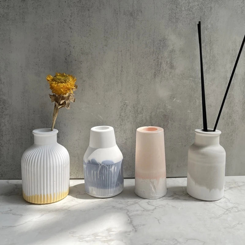 Cylinder Resin Mold for Flower Vase Home Decors 101A