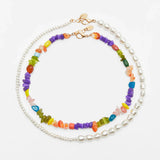 Veadawas Boho Stone Pearl Necklaces for Women