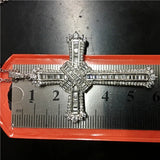 Vecalon Long Cross Pendant 925 Sterling Silver Cz Stone Necklace