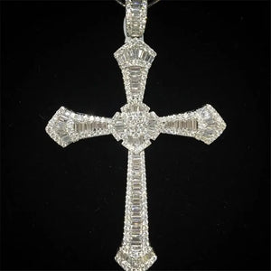 Vecalon 925 Sterling Silver Big Cross Pendant Necklace