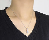 Vecalon Water Shape Pendant 925 Silver Sona Zircon Wedding Engagement Pendant
