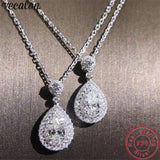Vecalon Water Shape Pendant 925 Silver Sona Zircon Wedding Engagement Pendant